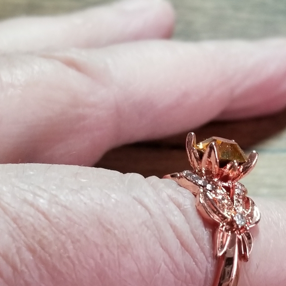 GOLD FILLED MORGANITE RING - Picture 7 of 9